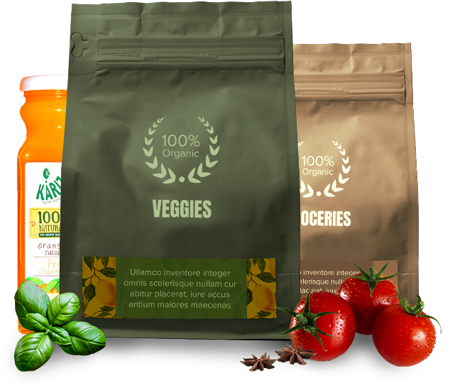 organic products like orange juice , tomato powder.